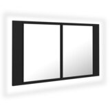 Maison Chic LED Kopalniška omarica - Kopalniški kabinet z ogledalom črna 80x12x45 cm akril, (21794367) Cene