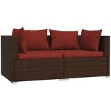  3-dijelna vrtna garnitura od poliratana s jastucima smeđa | shoptok.hr