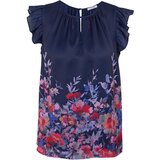 Orsay Dark blue Ladies Floral Blouse with Frill - Women | Shoptok.si