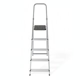 ModernHome aluminijske jednostrane ljestve s 5 stepenica – sklopive, s platformom, nosivost 150 kg | shoptok.hr
