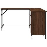 vidaXL Pisalna miza rjavi hrast 141x141x75 cm inženirski les | Shoptok.si