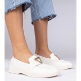 Gemre White women's loafers with elegant Viletta decoration | Shoptok.si