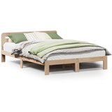Maison Chic Posteljni okvir - Dvoposteljna postelja - Zakonska postelja brez vzmetnice 135x190 cm trdna borovina-J10627, (21772333) | Shoptok.si