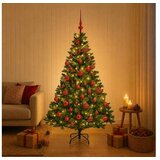 vidaXL Umjetno božično drevo z okrasnimi kroglami 150 cm 150 LED Cene