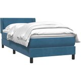 Box spring postelja z vzmetnico temno modra 80x220 cm žamet, (21793061) | Shoptok.si