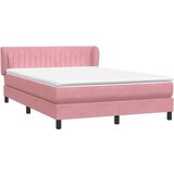  Krevet s oprugama i madracem ružičasti 140x210 cm baršunasti | shoptok.hr
