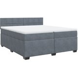  Krevet s oprugama i madracem tamnosivi 200x200 cm baršunasti | shoptok.hr