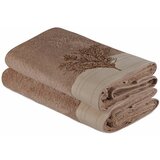  infinity - Light Brown Light Brown Cream Bath Towel Set (2 Pieces) Cene