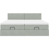 vidaXL Otomanski posteljni okvir z vzmetnicami siv 180x200cm žamet | Shoptok.si