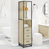vidaXL Kopalniška omarica sonoma hrast 35x37,5x166 cm inženirski les | Shoptok.si