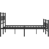  Metalni okvir kreveta uzglavlje i podnožje crni 140x200 cm | shoptok.hr