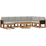  Set vanjskih sofa 9 kom. Prirodna i svjetlosiva | shoptok.hr