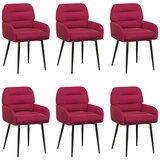 vidaXL Jedilni stoli 6 pcs Žamet Vinorodna rdeča 59 x 59,5 x 90 cm, (5000296846) | Shoptok.si