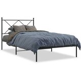 vidaXL Kovinski posteljni okvir z vzglavjem črn 100x190 cm | Shoptok.si