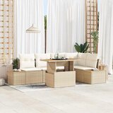  Sjedeća garnitura za vrt 6 kom. Bež Poli ratan | shoptok.hr