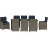  Vrtni set za objed s jastukom 9 pcs Siva Poli ratan | shoptok.hr