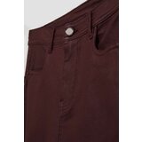 Marisse Waxed Skinny Trousers In Maroon | Shoptok.si