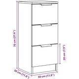 vidaXL Komoda 2 kosa starinski les 30x30x70 cm inženirski les | Shoptok.si