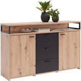 XORA komoda, črna, barve hrasta | Shoptok.si