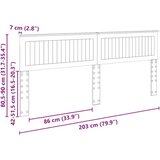  Uzglavlje s uzglavljem Dimljeni hrast 200 cm Konstruirano drvo | shoptok.hr