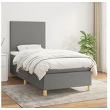  Box spring postelja z vzmetnico temno siva 90x200 cm blago | Shoptok.si
