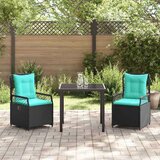 vidaXL 3-delni vrtnarski jedilni set črn poli ratan, (22087213) | Shoptok.si
