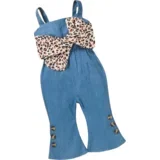 Kombinezon za bebe sa leopard mašnom, Plavi