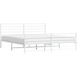  Metalni okvir kreveta uzglavlje i podnožje bijeli 183x213 cm | shoptok.hr