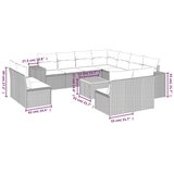 vidaXL 12-dijelni set vrtnih sofa od poliratana s jastucima sivi | shoptok.hr