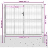  Vrtna vrata od pocinčanog čelika 300x200 cm srebrne boje | shoptok.hr