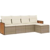  5-dijelni vrtni set sofa s jastucima bež od poliratana | shoptok.hr