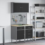 vidaXL Komplet delovne omare Komplet 4 Črna Jeklo Srednja | Shoptok.si