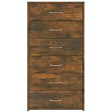  Komoda sa 6 ladica boja dimljenog hrasta 50 x 34 x 96 cm drvena | shoptok.hr