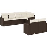  7-dijelni set vrtnih sofa od poliratana s jastucima smeđi | shoptok.hr