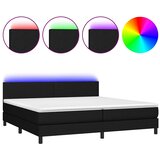  box spring s madracem LED crni 200x200 cm od tkanine | shoptok.hr