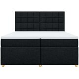 vidaXL Krevet s oprugama i madracem crni 200x200 cm od tkanine | shoptok.hr