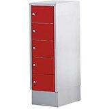 Wolf Omara z majhnimi predelki, 5 predelkov, VxŠ 990 x 300 mm, barva vrat ognjeno rdeča RAL 3000 | Shoptok.si