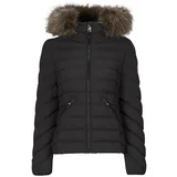 Superdry FUJI HOODED FAUSSE FOURRURE Crna