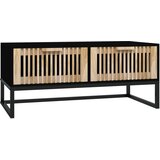 Maison Chic Klubska mizica - kavna mizica - Nizka mizica črna 80x40x35 cm inženirski les in železo, (21753866) Cene