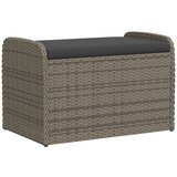  Klupa za pohranu s jastukom siva 80 x 51 x 52 cm od poliratana | shoptok.hr