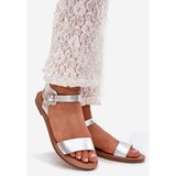 Boto Womens Flat Heel Eco Leather Silver Sandals Kivara | ePonuda.com