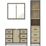  3-dijelni set kupaonskog namještaja boja hrasta sonome drveni | shoptok.hr