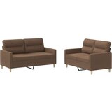  2-dijelni set sofa s jastucima smeđi od tkanine | shoptok.hr