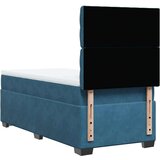 vidaXL Box spring postelja z vzmetnico modra 90x190 cm žamet, (21305386) | Shoptok.si