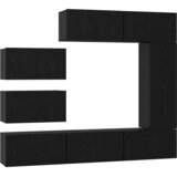  Set TV komoda 8 kom. Crni hrast Konstruirano drvo Crna 30,5 x 30 x 90 cm | Shoptok.si
