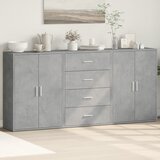  Komoda 3 kom siva boja betona 60x31x84 cm konstruiranog drva | shoptok.hr