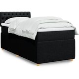 vidaXL Krevet s oprugama i madracem crni 100 x 200 cm od tkanine | shoptok.hr