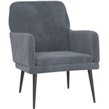  Fotelja tamnosiva 62 x 79 x 79 cm baršunasta | shoptok.hr
