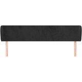  Uzglavlje s ušima crno 163x23x78/88 cm baršunasto | shoptok.hr