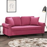  Dvosjed s ukrasnim jastucima boja vina 140 cm baršunasti | shoptok.hr